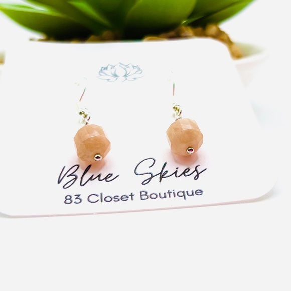 Sterling Silver Sunstone Earrings - Picture 2 of 9